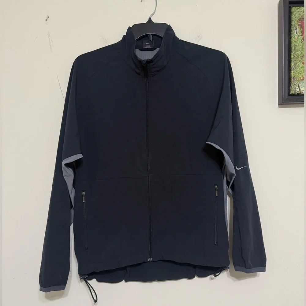 Nike Lightweight Jacket Full Zip Windbreaker Back Vent  Black Gray Men’s size M